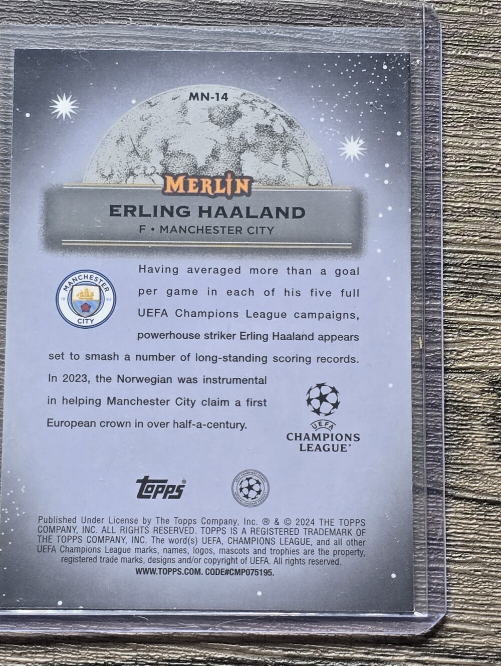 2023-24 Topps Merlin UCC Mystic Nights Erling Haaland Manchester City Norway WC - Picture 2 of 2